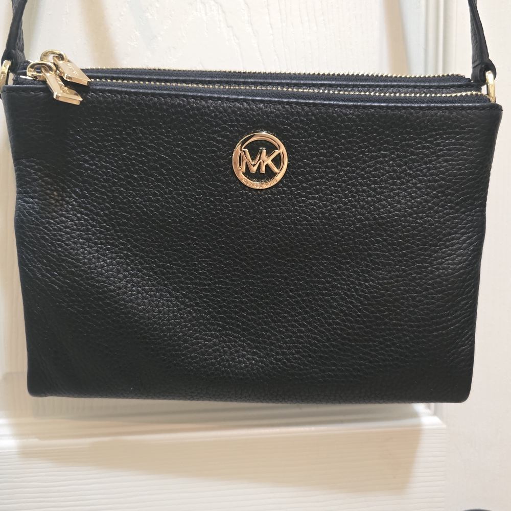 Michael Kors Black Crossbody Bag with Gold Hardware